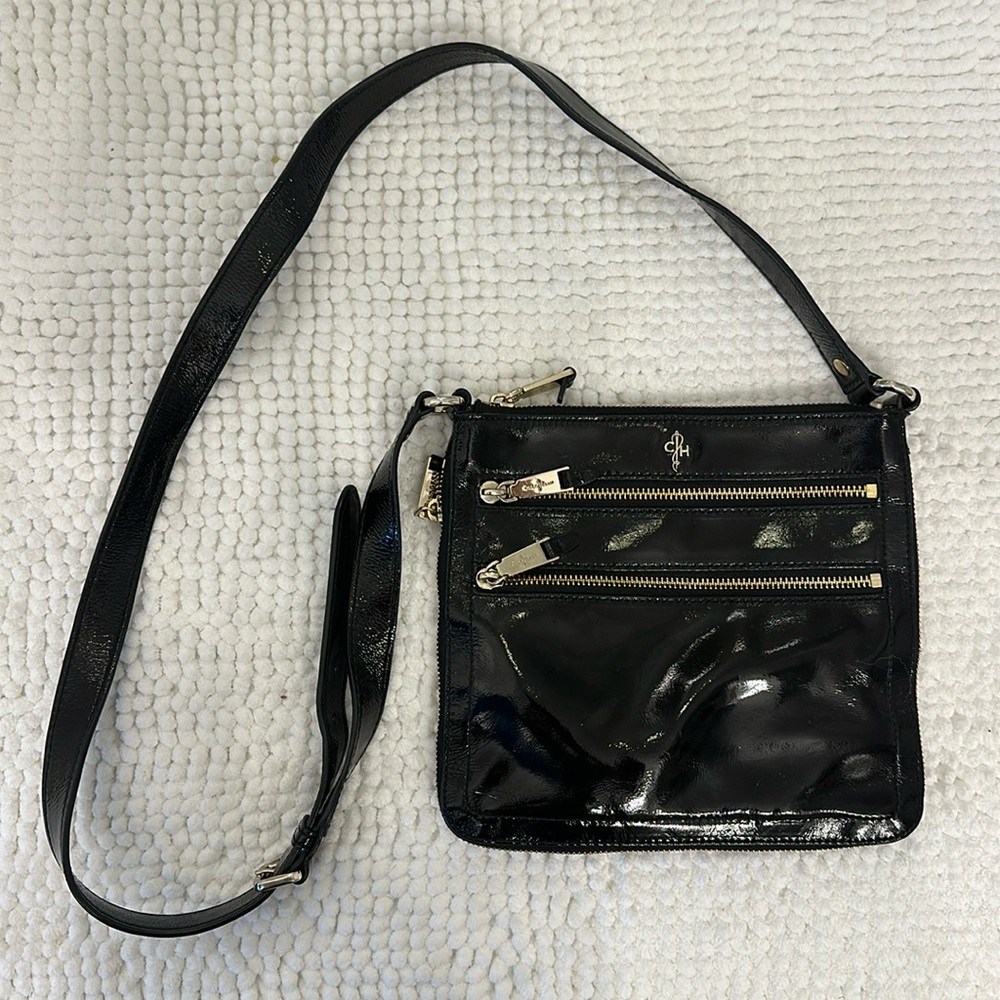 Cole Shawn Black Patent Leather Handbag